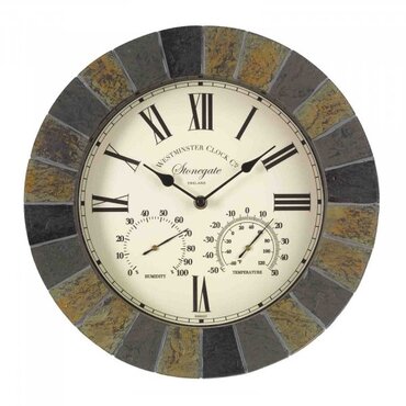 Clock & Thermometer 14" Stonegate - image 3
