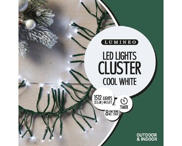 Led Cluster Lights x 1512 Cool White/Green Cable 13.5m - image 3