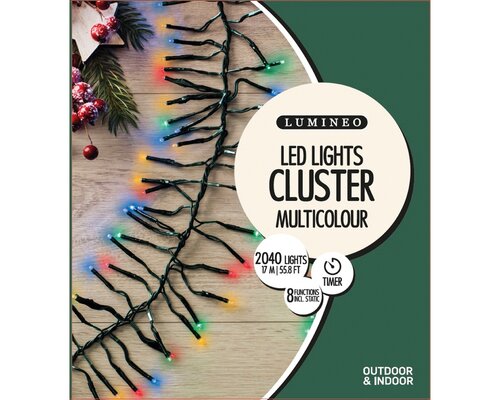 Led Cluster Lights x 2040 Multi/Green Cable 17m - image 7