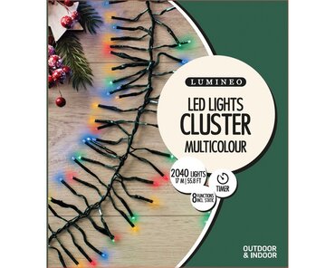 Led Cluster Lights x 2040 Multi/Green Cable 17m - image 7