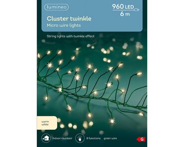 Micro Led Cluster x 960 Warm White/Green 600cm
