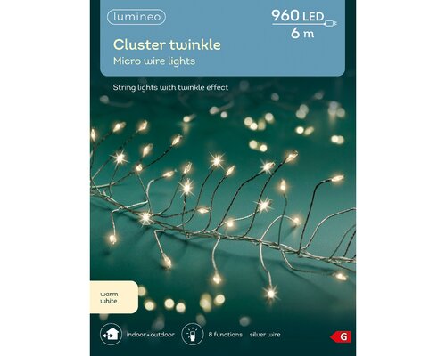 Micro Led Cluster x 960 Warm White/Silver 600cm - image 1