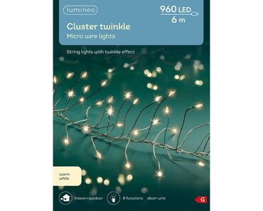 Micro Led Cluster x 960 Warm White/Silver 600cm