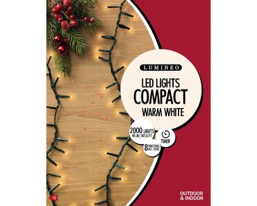 Led Compact Lights x 2000L Warm White/Green Cable - image 4