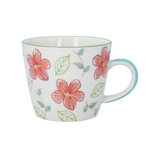 Coral Hibiscus Stoneware Mug