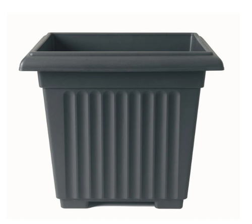Corinthian Square Planter 40cm Black