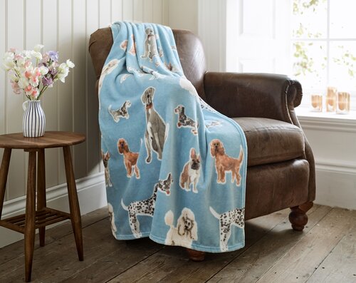 Cozy Comforts Kennel Club Throw Blue 130x170cm - image 1