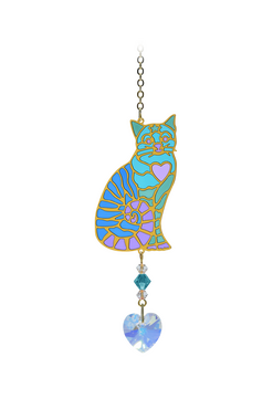 Crystal Dreams Sitting Cat Heart Aurora