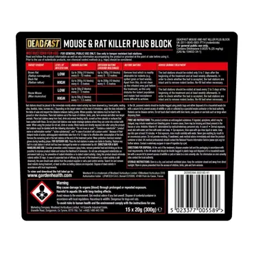 Deadfast Mouse/Rat Killer + 15 Block 300g - image 3