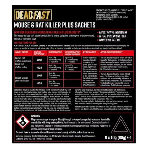 Deadfast Mouse/Rat Killer + 15 Sachets - image 3