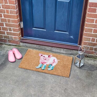 Doormat Pig In Wellies 45x75cm - image 1