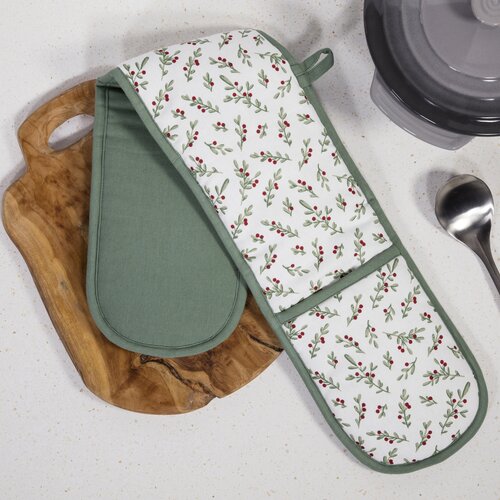Double Oven Glove Holly Berry - image 1