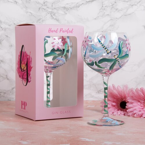 Gin Glass Dragonflies