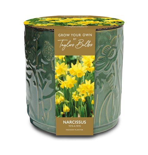 Embossed Floral Ceramic Planter