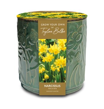 Embossed Floral Ceramic Planter