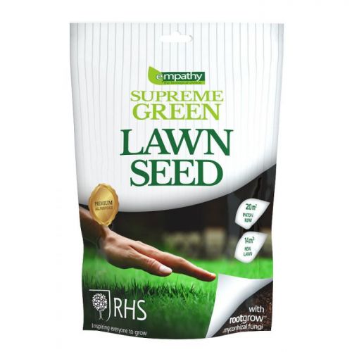 buy empathy rhs supreme green lawn seed 500g