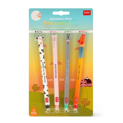 Erasable Pens Set of 4 Cow Piggy Donkey Rooster - image 2