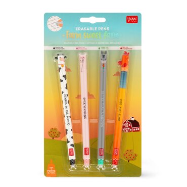 Erasable Pens Set of 4 Cow Piggy Donkey Rooster - image 2