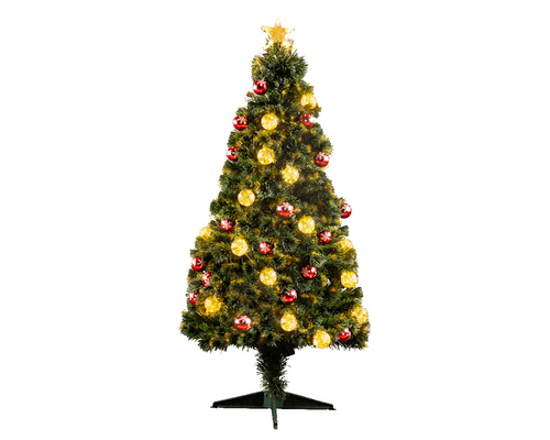 Fibre Optic Tree Artificial Christmas Tree with Baubles (150cm) - image 1