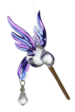 Fantasy Glass Hummingbird Purple