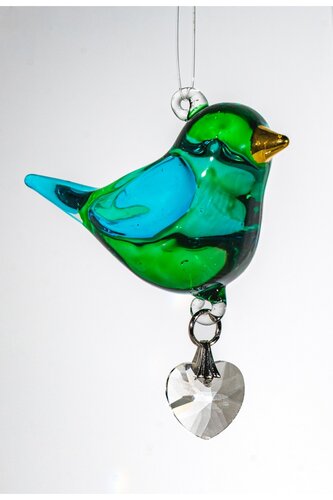 Fantasy Glass Pretty Little Bird Emerald