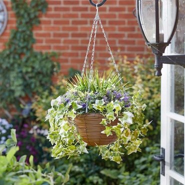 Faux Lilac Bloom Basket 30cm - image 1