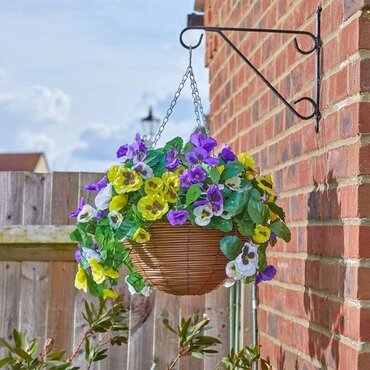 Faux Pansy Pourri Basket 30cm - image 1