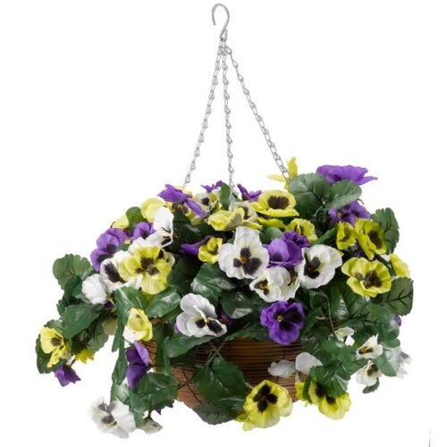 Faux Pansy Pourri Basket 30cm - image 2