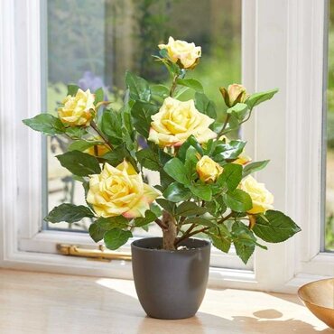 Faux Regent's Roses Sunshine Yellow 40cm - image 2