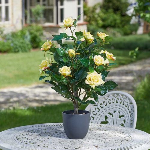 Faux Regent's Roses Sunshine Yellow 60cm - image 1