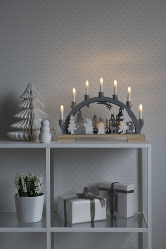Festive Silhouette Scene Candle Welcome Light - image 3
