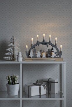 Festive Silhouette Scene Candle Welcome Light - image 3
