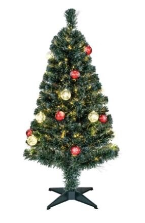 Fibre Optic Tree W/Baubles 4ft 120cm