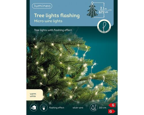 Micro LED Tree Light w/flash Warm White / Silver Cable 210cm - image 4