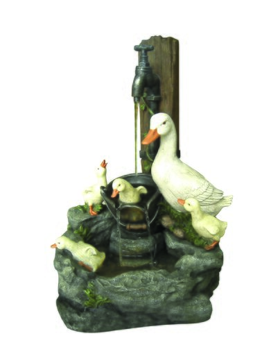 Fountain Duck Family At Tap Mains