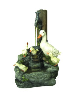Fountain Duck Family At Tap Mains