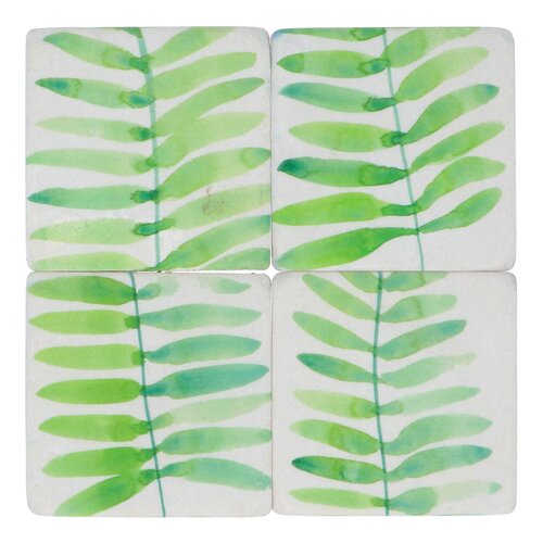 Fronds Watercolour Resin Coaster