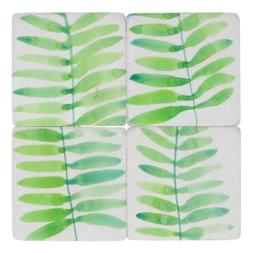 Fronds Watercolour Resin Coaster