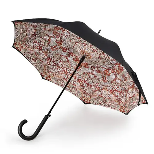 Fulton Umbrella Bloomsbury Strawberry Thief Indian Red - image 1