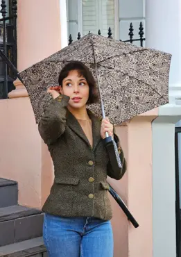 Fulton Umbrella Tiny UV Strawberry Thief - image 2