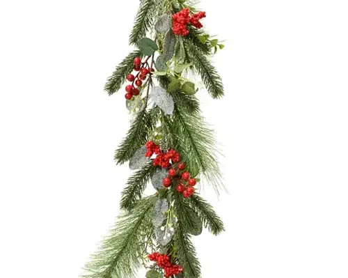 Garland Classic with Red Berries & Eucalyptus 180cm