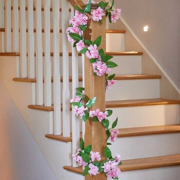 Faux Garland Decor Pink Blossom 180cm - image 3