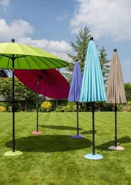 buy Geisha Taupe Fibreglass Parasol 2.7m