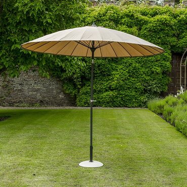 buy Geisha Taupe Fibreglass Parasol 2.7m