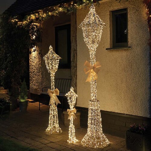 Gold Twist Lamp Post 150cm (Warm White)
