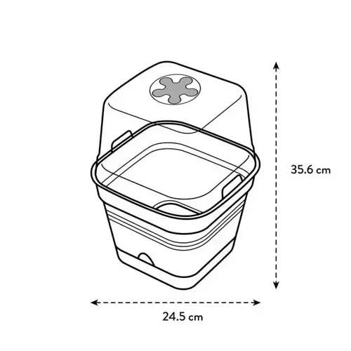 Green Basics Growpot Square All in1 25cm Leaf Green - image 7