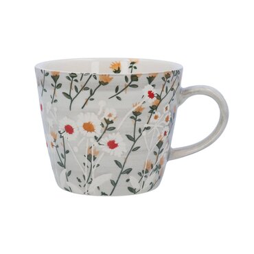 Grey Wild Daisy Stoneware Mug