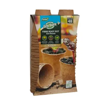 Gro-Sure Fibre Pots Round 8cm 48Pk - image 1