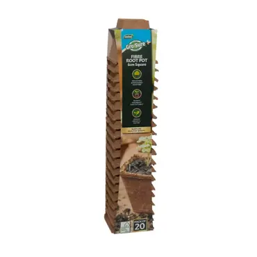 Gro-Sure Fibre Pots Square 6cm 20Pk - image 1