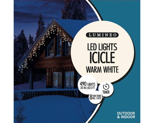 Icicle Lights (Warm White, Black Cable) 20m (L29) - image 1